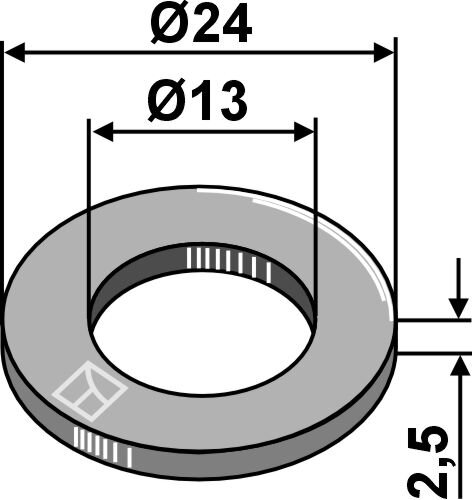 Unterlegscheibe Aluminium Ø24x2,5xØ13