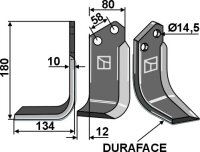 Fräsmesser DURAFACE 180x80mm links passend für...