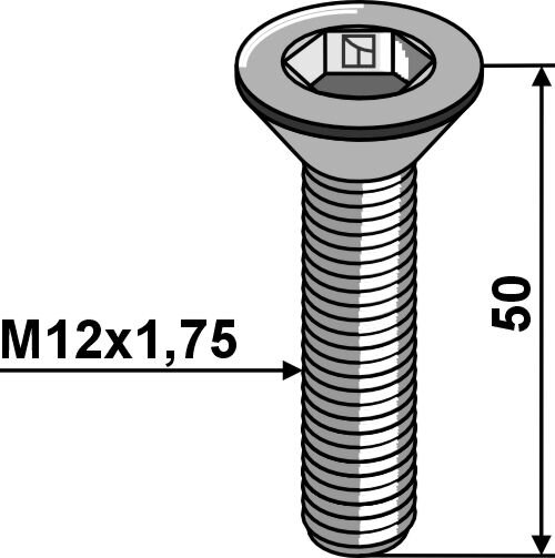 Senkschraube mit Innensechskant M12x1,75 verzinkt passend für Alpego
