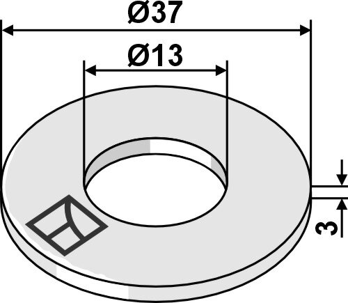 Unterlegscheibe DIN 9021 A13 Ø37x3xØ13 Polyamid