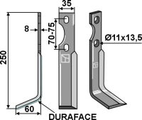 Rotorzinken DURAFACE 250x35mm links passend für Simon