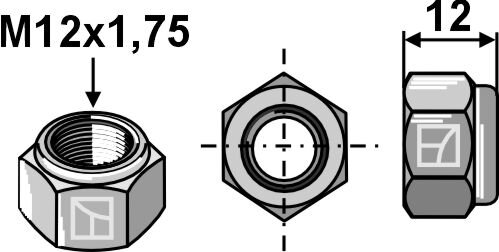 Selbstsichernde Mutter M12x1,75 10.9 passend für SaMASZ und Amazone