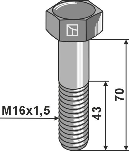 Schraube M16x1,5 8.8 passend für Kverneland