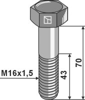 Schraube M16x1,5 8.8 passend für Kverneland
