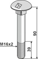 Flachrundschraube M16x2x90 8.8 verzinkt passend für...