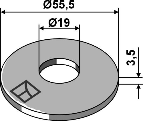 Unterlegscheibe Ø55,5x3,5xØ19 ISO7093-1 passend für Kubota und Kverneland