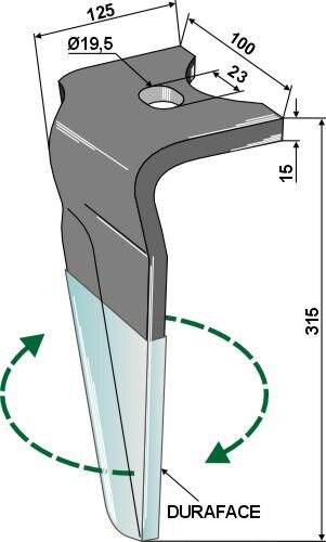Kreiseleggenzinken DURAFACE 315mm rechts passend für Alpego