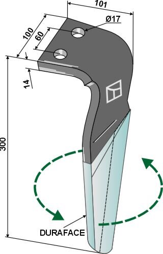 Kreiseleggenzinken DURAFACE 300mm links passend für Alpego