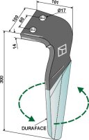 Kreiseleggenzinken DURAFACE 300mm links passend für...