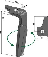 Kreiseleggenzinken 295mm links passend für Amazone