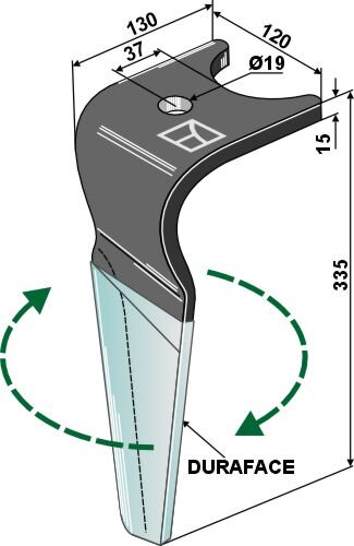Kreiseleggenzinken DURAFACE 335mm rechts passend für Amazone