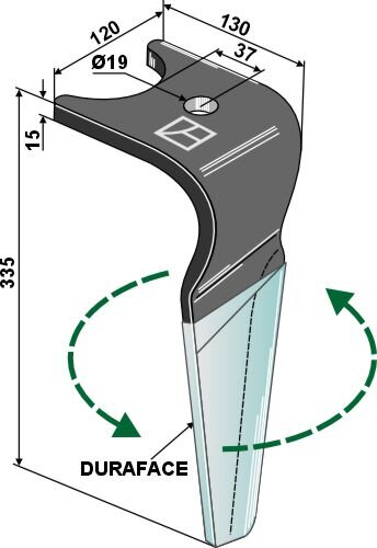 Kreiseleggenzinken DURAFACE 335 mm links passend für Amazone