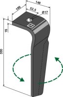 Kreiseleggenzinken 330mm links passend für Moreni...