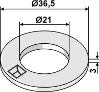 Unterlegscheibe Ø36,5x3xØ21 DIN7090 A20 HV200