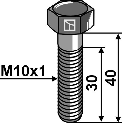 Sechskantschraube mit Feingewinde M10x1x40 10.9