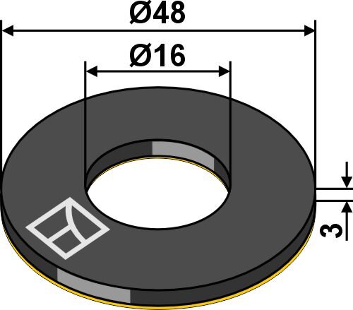 Dämpfungsscheibe Ø48x3xØ16 EPDM selbstklebend