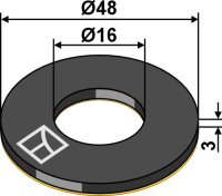 Dämpfungsscheibe Ø48x3xØ16 EPDM...