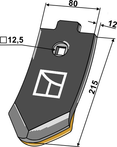 Scharspitze 215x80mm hartmetallbeschichtet unterseitig passend für Lemken Thorit