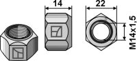 Ganzmetallmutter mit Klemmteil M14x1,5 DIN980 verzinkt 10.9
