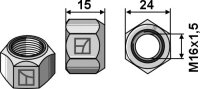 Ganzmetallmutter mit Klemmteil M16x1,5 DIN980 verzinkt 10.9