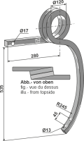 Schwergrubberstiel links, gedrehte Ausführung