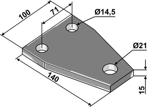 Platte 140x15x100