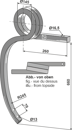 Gedrehter Schwergrubberstiel rechts passend für Vogel u. Noot