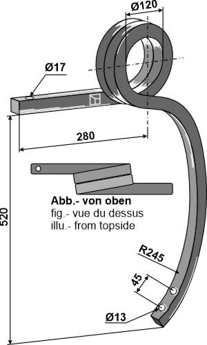 Gedrehte Schwergrubberstiel links