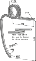 Gedrehter Schwergrubberstiel rechts