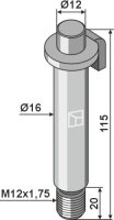 Schlegelschraube Ø16 mit M12x1,75 Gewinde passend...
