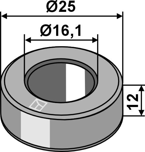 Buchse Ø25x12xØ16,1 passend für Humus