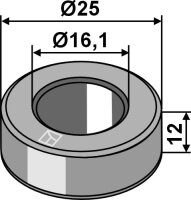 Buchse Ø25x12xØ16,1 passend für Humus