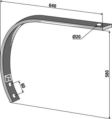 Federzinken 55x20