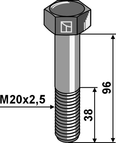 Schraube M20x2,5 8.8 verzinkt passend für Kuhn