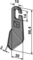 Flügelmesser geschliffen 86,4x30mm rechte...