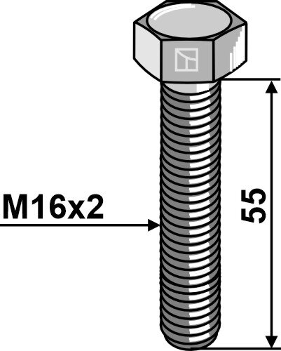 Schraube M16x2 55 Güte 8.8
