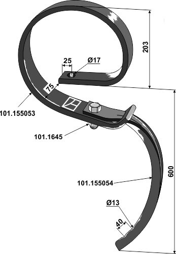 Großfederzinken ohne Schar passend für Kongskilde