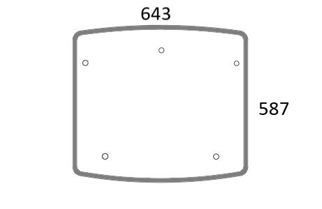 Dachscheibe 5 Bohrungen
