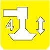 Symbol Abgeschobener Aufenthalt links 4 (0°)