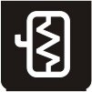 Symbol Abtauen der Rückspiegel (180°)