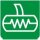 Symbol Abtauen der Rückspiegel (90°)