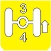 Symbol Achsen 3&4: niedriger (0°)