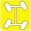 Symbol Alle Räder richtungsabhängig (0°)