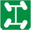 Symbol Alle Räder richtungsabhängig (0°)
