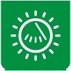 Symbol Beleuchtung von Instrumenten (180°)