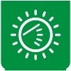 Symbol Beleuchtung von Instrumenten (90°)