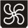 Symbol Belüftung (0°)