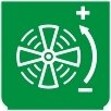 Symbol Belüftung (einstellbar) (0°)