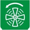 Symbol Belüftung (hoch) (0°)