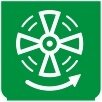 Symbol Belüftung (mittel) (0°)